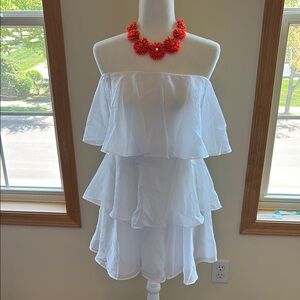 Abercrombie & Fitch White Strapless Dress NWT